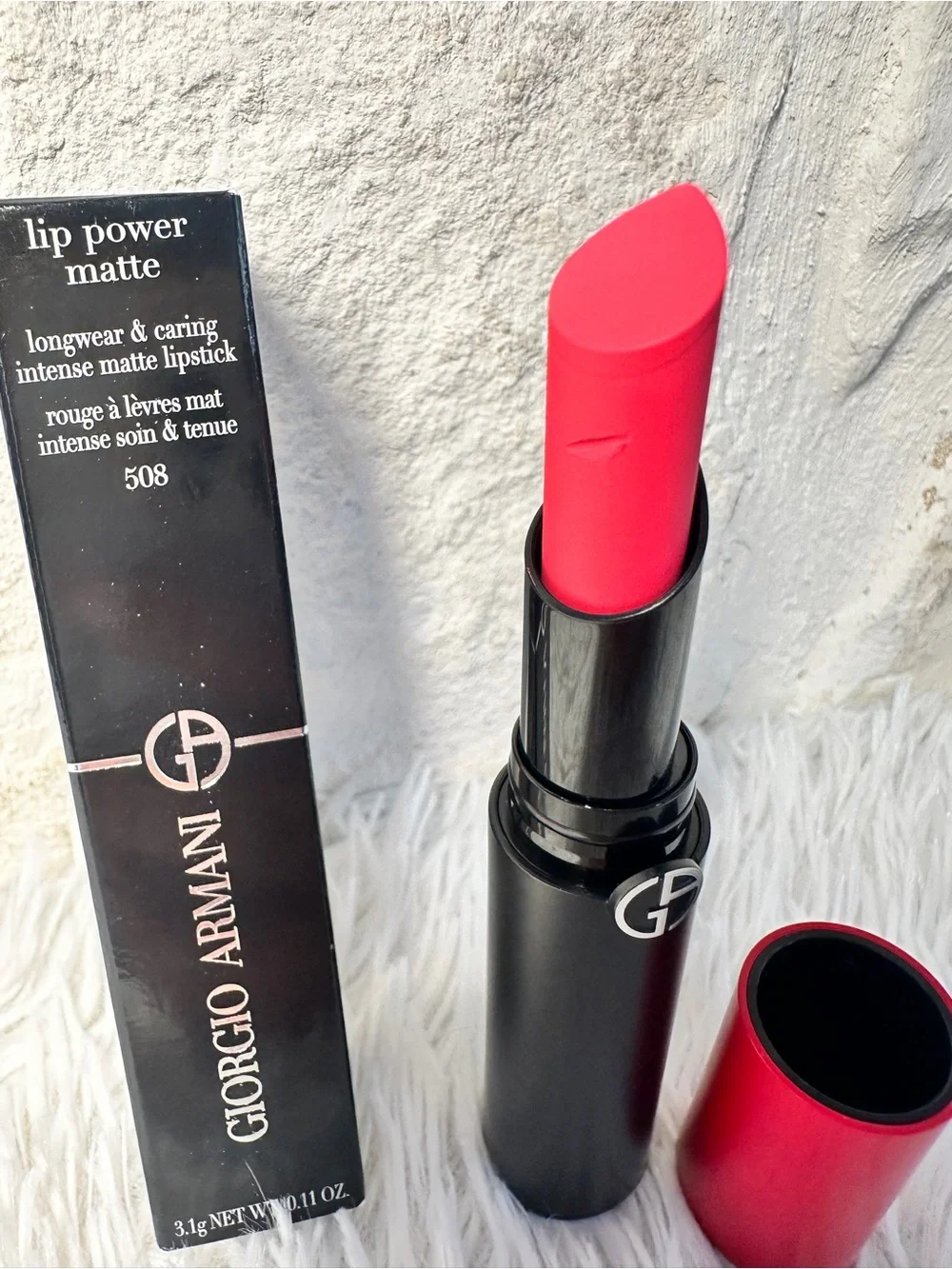 NEW Giorgio Armani Lip Power Matte Lipstick Shade 508 Eccentric